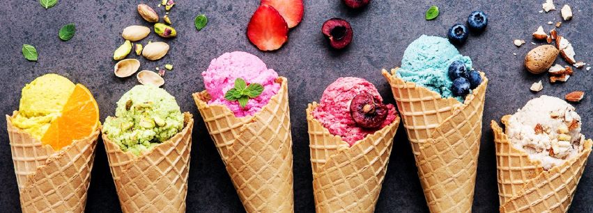 Ice cream coloured and flavoured using Codchem food ingredients